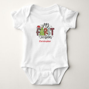 Body Para Bebé Regalo Personalizado de Mi Primer Navidad