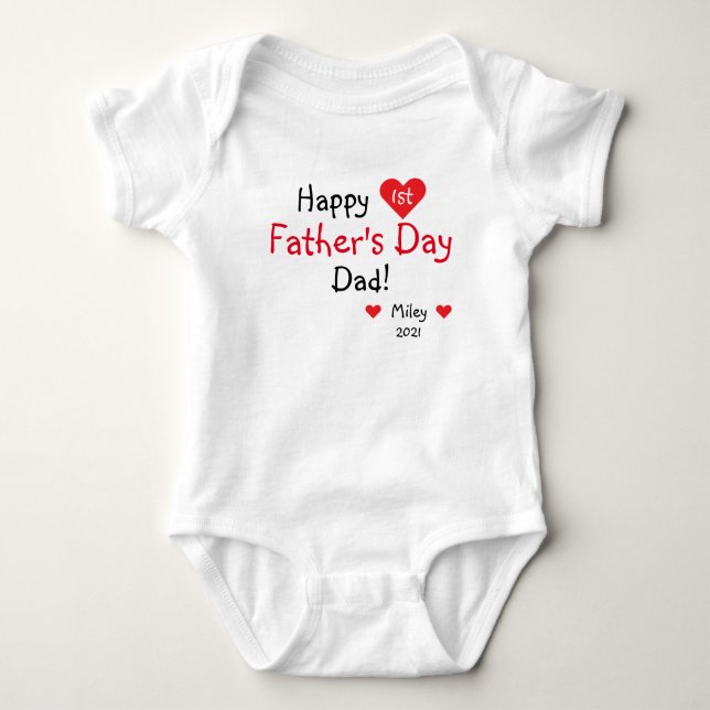 Body Para Bebé Regalo personalizado del Día del Primer Padre de l (Anverso)
