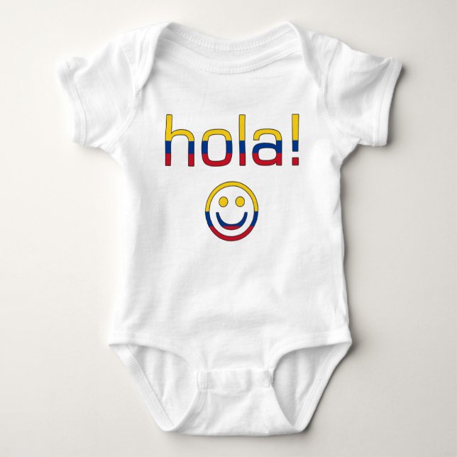 Body Para Bebé Regalos colombianos: Hola/Hola hace frente (Anverso)
