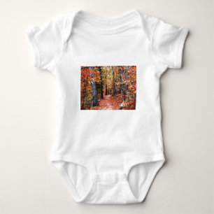 Body Para Bebé Regalos de acuarela del sendero del otoño del bosq