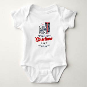Body Para Bebé Regalos de Navidad Texto Personalizado Rojo Azul
