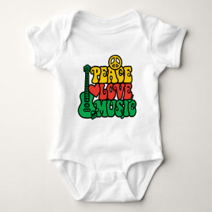 Body Para Bebé Reggae Peace Love Music