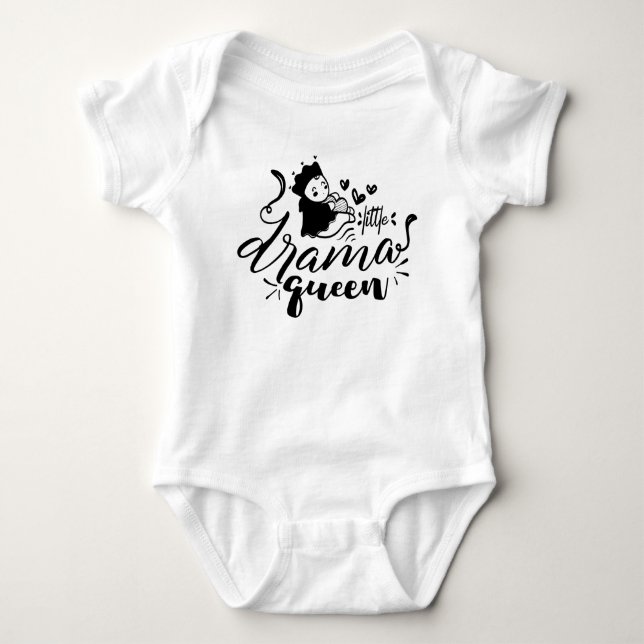 Body Para Bebé Reina del pequeño drama (Anverso)