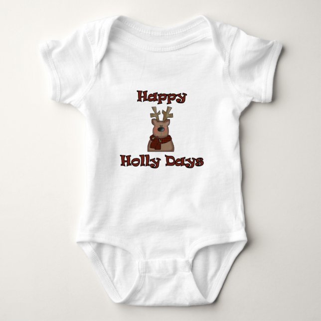 Body Para Bebé Reindeer Holly Days Tshirts and Gifts (Anverso)