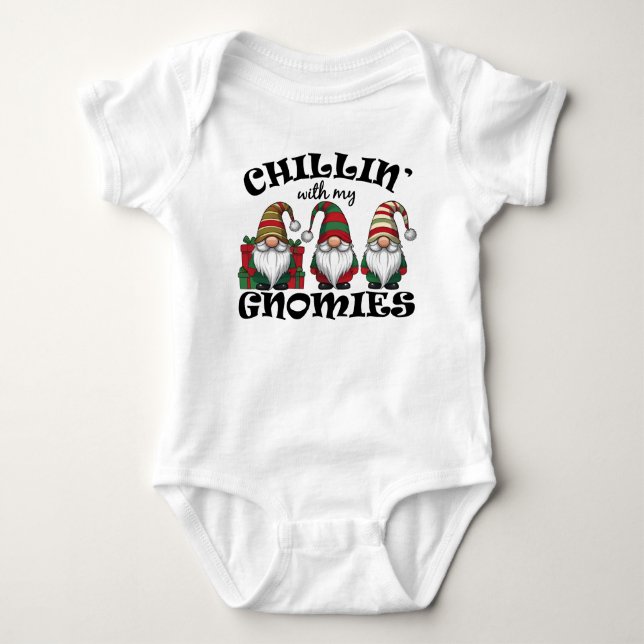 Body Para Bebé Relajándome con mis Gnomios pasando el rato Gnomo (Anverso)