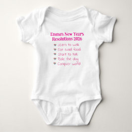 Body Para Bebé Resoluciones de Año Nuevo personalizadas, niña, di