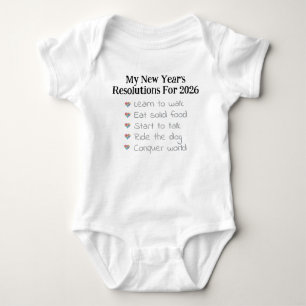 Body Para Bebé Resoluciones personalizadas de Año Nuevo, Unisex, 