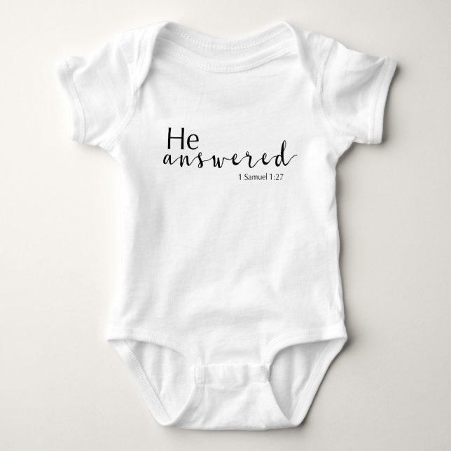 Body Para Bebé Respondió 1 Samuel 1:27 Bebé Uniisex (Anverso)