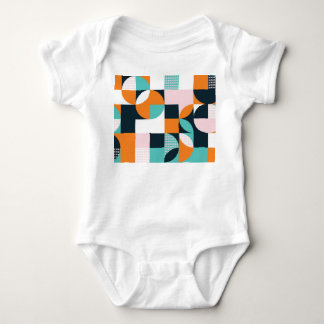 Body Para Bebé Resumen Geométrico: Efecto 3D colorido.