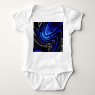 Body Para Bebé Resumen ondulado azul, fondo de arte digital.