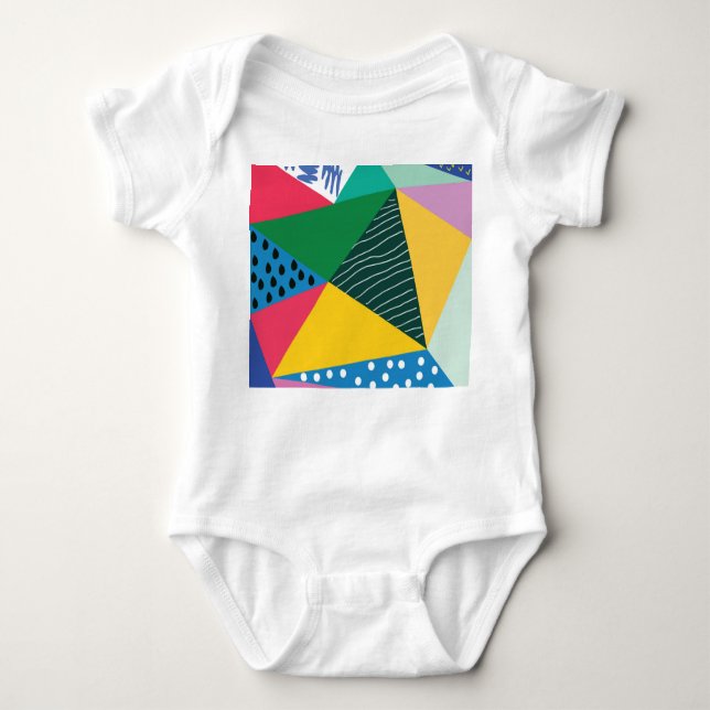 Body Para Bebé Resumen Triangular: Decoración de cosecha geométri (Anverso)