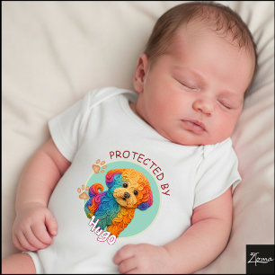 Body Para Bebé Retrato de perro Bichon Frise con espiral vibrante