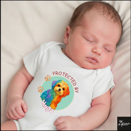 Body Para Bebé Retrato de perro maltés vibrante con remolinos y q