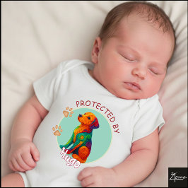 Body Para Bebé Retrato de perro quilled con remolino vibrante