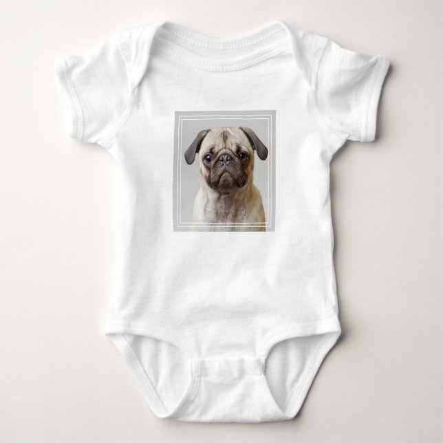 Body Para Bebé Retrato Pug (Anverso)