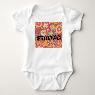 Body Para Bebé Retro 70s Floral Patchwork Mantente Fuerte Estétic