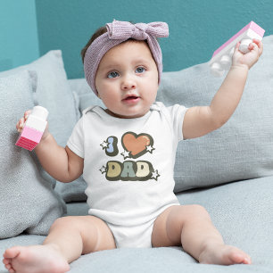 Body Para Bebé Retro amo a papá Día del padre