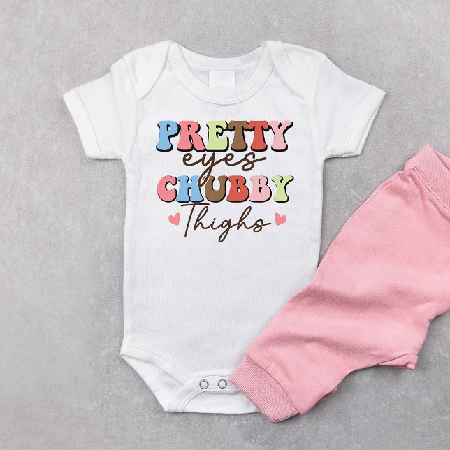 Body Para Bebé Retro Bonitos Ojos Chubby Thighs Baby Bodysuit (Subido por el creador)