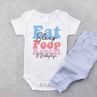 Body Para Bebé Retro Comer Dormir Poop Repetir El Bebé Bodysuit