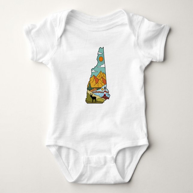 Body Para Bebé Retro Concord New Hampshire White Mountain (Anverso)