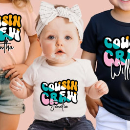 Body Para Bebé Retro Custom Cousin Crew Add your Name
