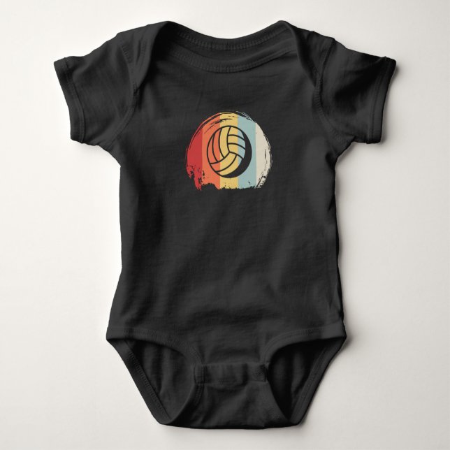 Body Para Bebé Retro de voleibol (Anverso)