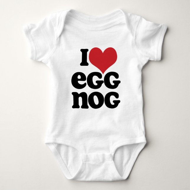 Body Para Bebé Retro I Love Eggnog Baby (Anverso)