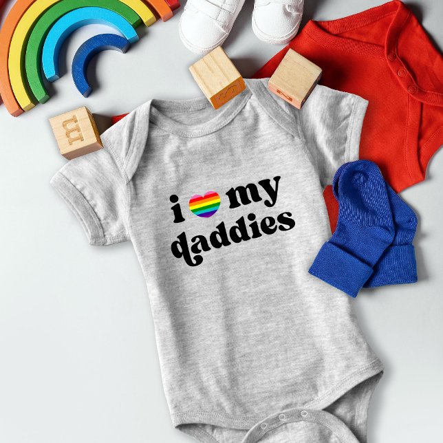 Body Para Bebé Retro I Love My Daddie Baby Gay Dads Rainbow (Subido por el creador)
