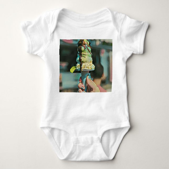 Body Para Bebé Retro ice cream popsicle (Anverso)