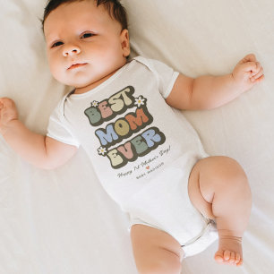 Body Para Bebé Retro Mejor Mamá del Mundo 1er Día de las Madres