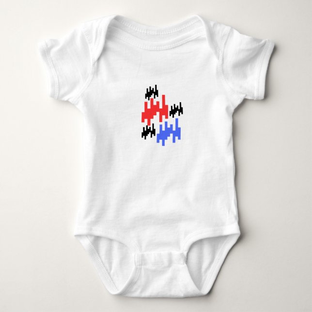 Body Para Bebé Retro Pixel Alien Baby Bodysuit;Cute Arcade Style (Anverso)