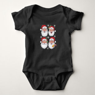 Body Para Bebé Retro Santa Christma Gift Xmas Familia Matemática