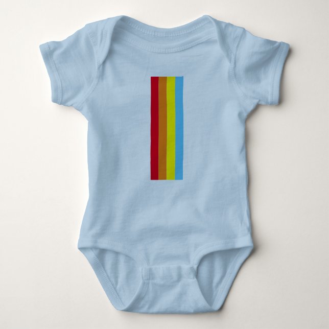 Body Para Bebé Retro Stripes Baby Bodysuit (Marina Blue Multi) (Anverso)
