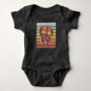 Body Para Bebé Retro Vintage Sunset French Mastiff Mom Dad