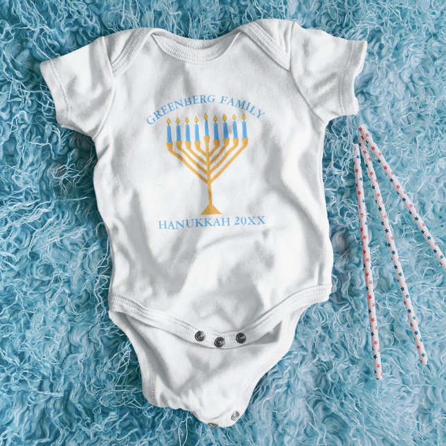Body Para Bebé Reunión de la familia Cute Hanukkah Menorah person (Subido por el creador)