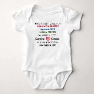 Body Para Bebé Revelación de embarazo adorable para abuelos