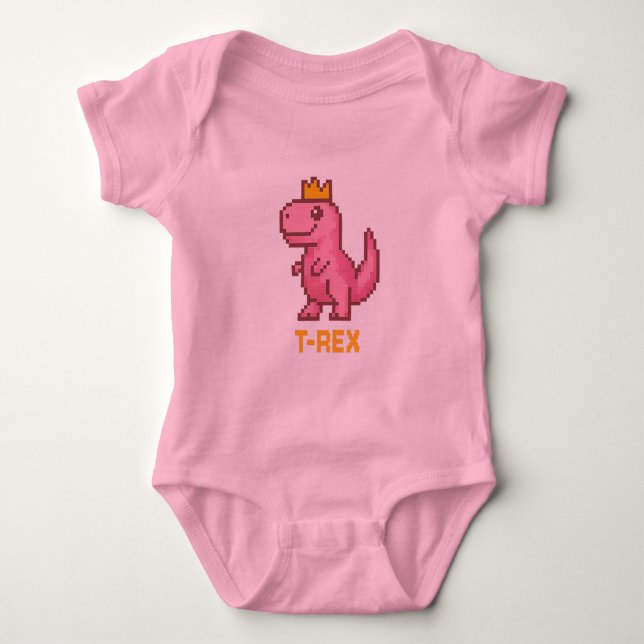 Body Para Bebé Rey Dinosaurio Bonito - Trex (Anverso)