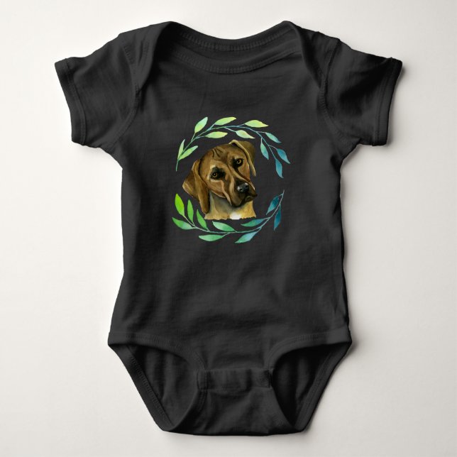Body Para Bebé Ridgeback Perro Rhodés con coraje (Anverso)
