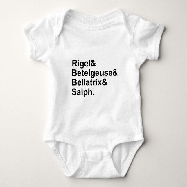 Body Para Bebé Rigel Betelgeuse Bellatrix Saiph | Estrellas de Or (Anverso)