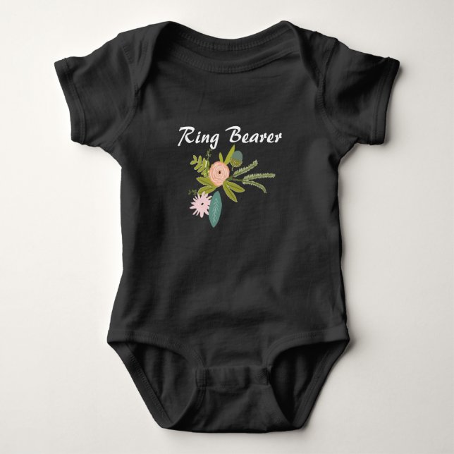 Body Para Bebé RING BEARER Floral y Fauna (Anverso)