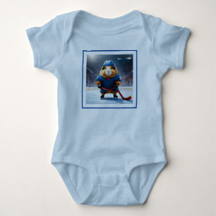 Body Para Bebé "Rink Rookie: El cerdo guineano de hockey sobre hi