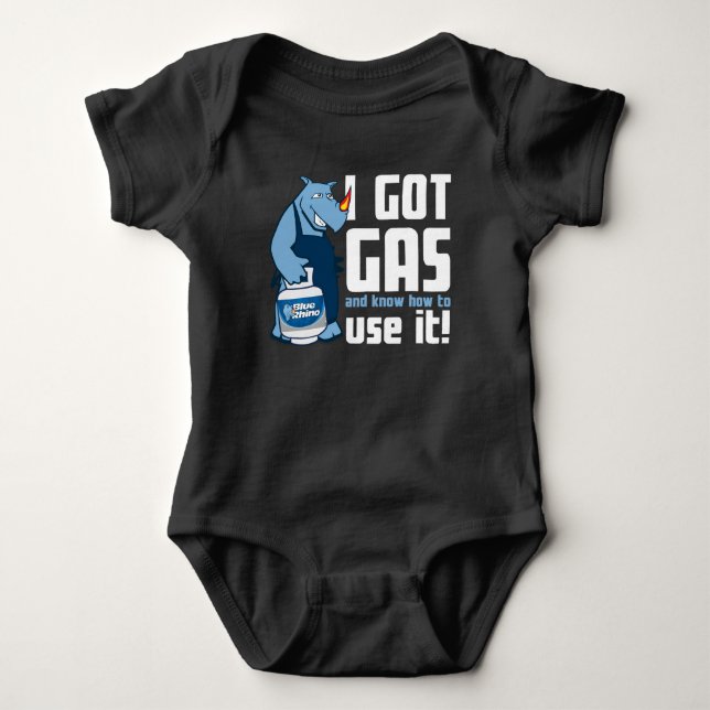 Body Para Bebé Rinoceronte azul "Tengo gas" (Anverso)