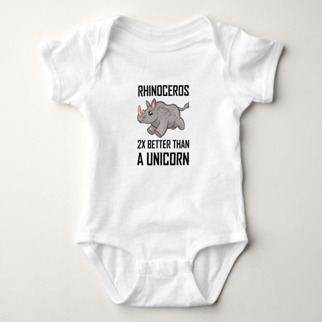 Body Para Bebé Rinoceronte mejor que unicornio (Anverso)