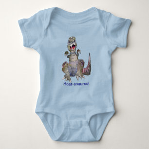 Body Para Bebé Roar-asaurus Personalizado Dinosaur T-Shirt
