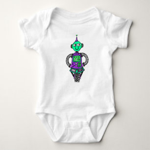 Body Para Bebé Robot arnie, morado y verde