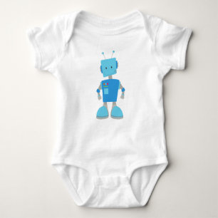 Body Para Bebé Robot Cute, Robot Funny, Robot Silly, Robot Blue