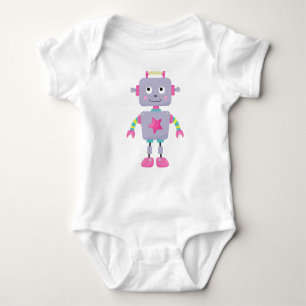 Body Para Bebé Robot Cute, Robot Funny, Robot Silly, Robot Purple