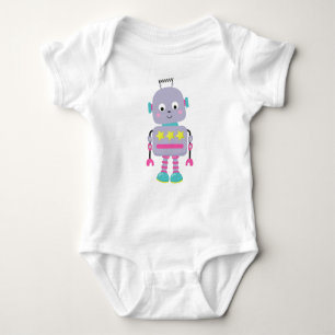 Body Para Bebé Robot Cute, Robot Silly, Robot Funny, Robot Purple