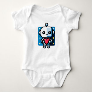 Body Para Bebé Robot lindo con corazón - Amor Adorable y Tecnolog