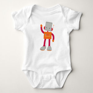 Body Para Bebé Robot lindo, robot tonto, robot gracioso, robótica